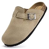 Torotto Kids Clogs Cork Footbed Slippers Arch Support Potato Shoes with Adjustable Buckle for Boys Girls (Apricot,33)