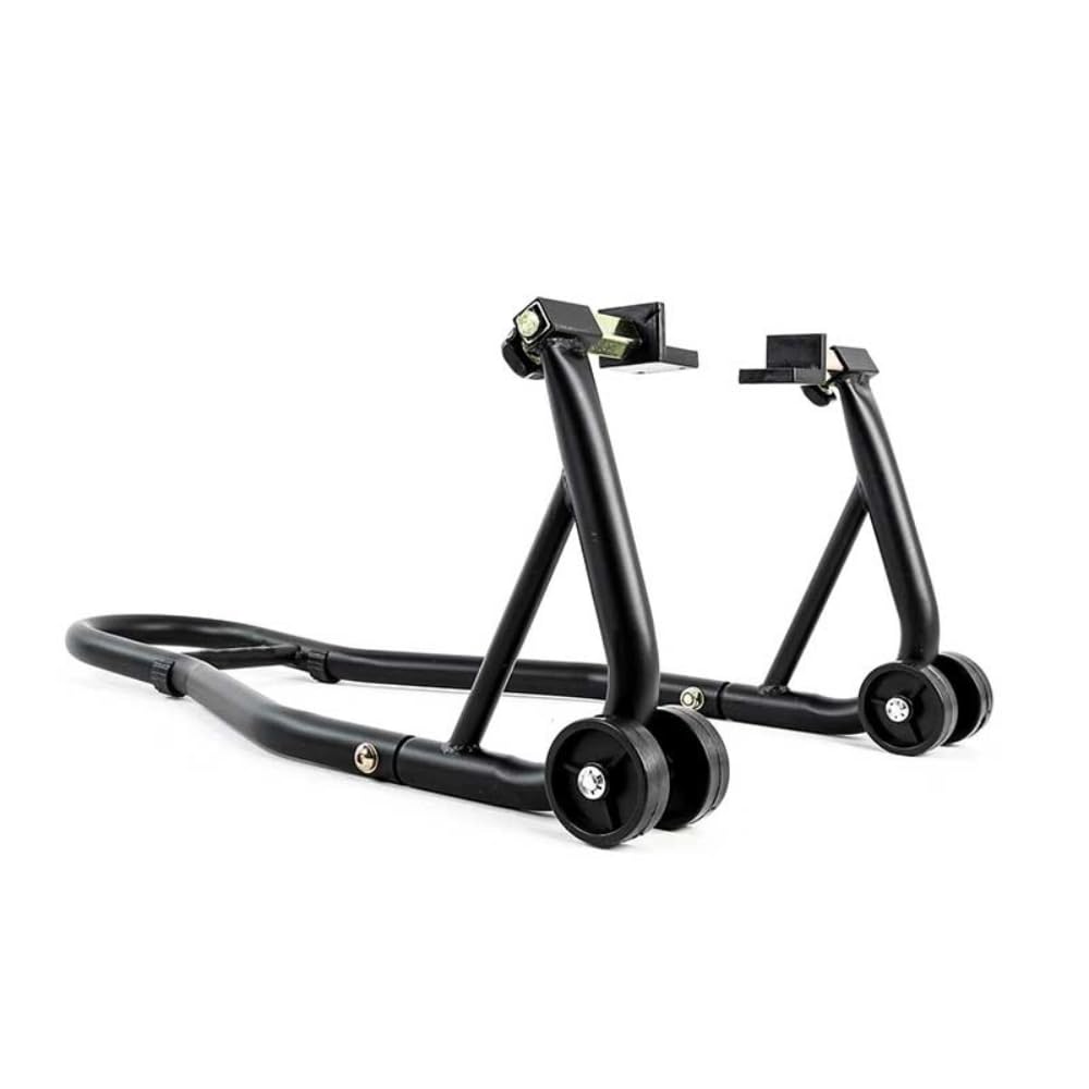 Béquille arrière Moto 50cc - 125cc | Compatible Bras oscillant (16-26,5 cm) Léger et Robuste (Noir)