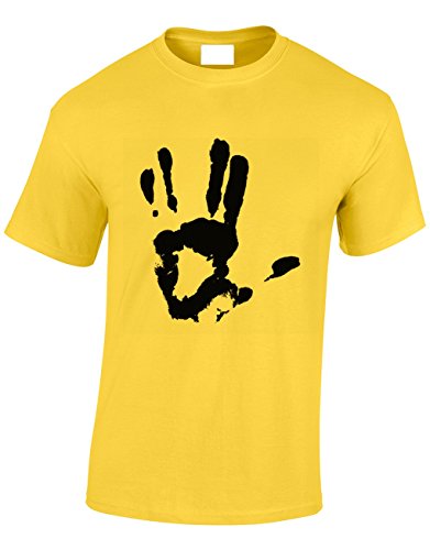 Crown Designs Live Long & Prosper Hand Print Sci Fi Movie Film Inspired for Men & Teenagers T-Shirts Tops - Yellow/XX-Large