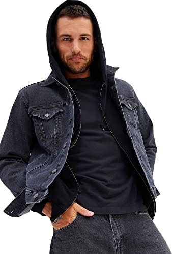 GAP mens Icon Denim Jacket, Black Wash, Medium US
