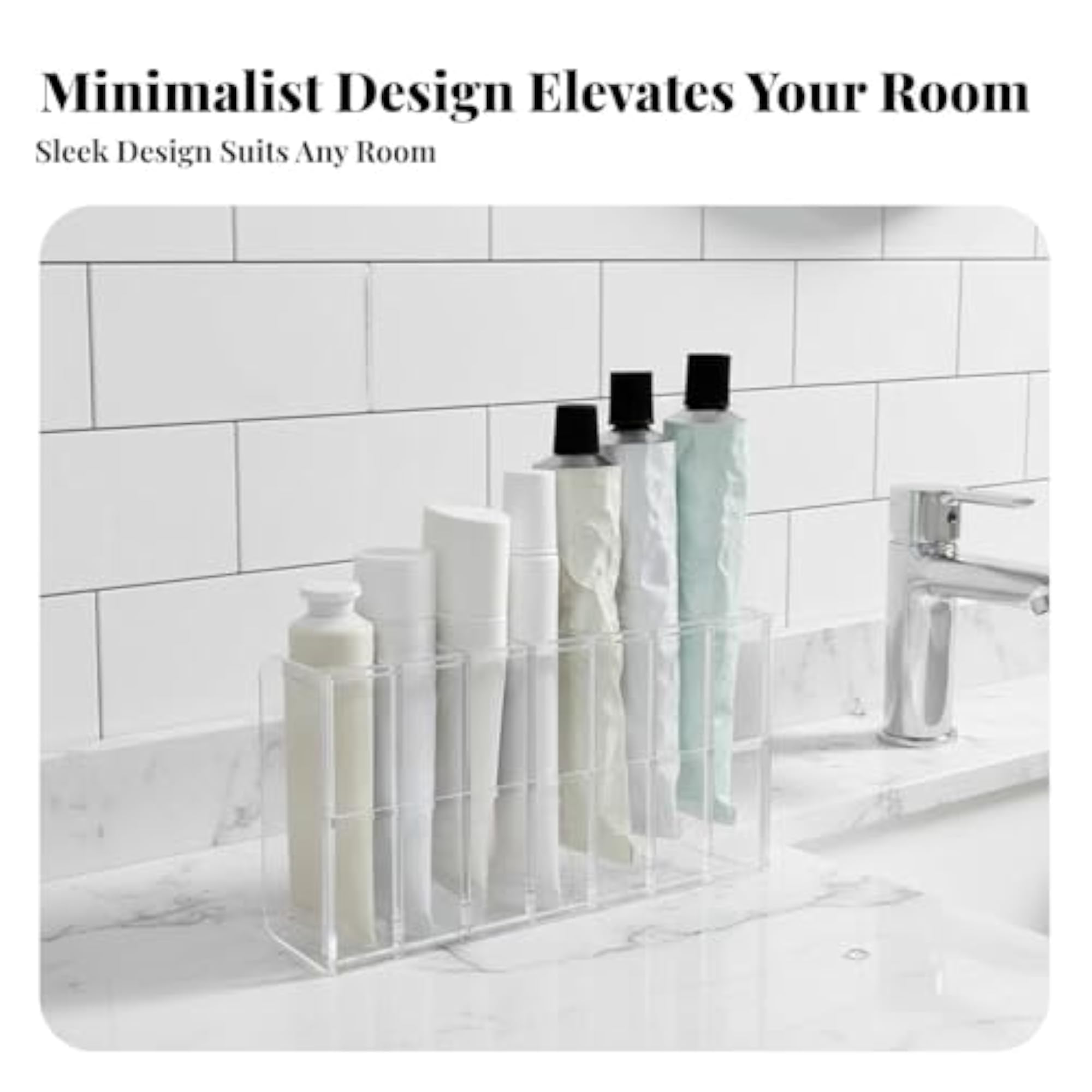 Tiered Tube Display Rack, Clear Cosmetic Organizer