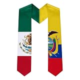 Civilos Mexico Ecuador Mixed Flag Graduation Stole Sash, Honor Grad Sash for International Students 72“