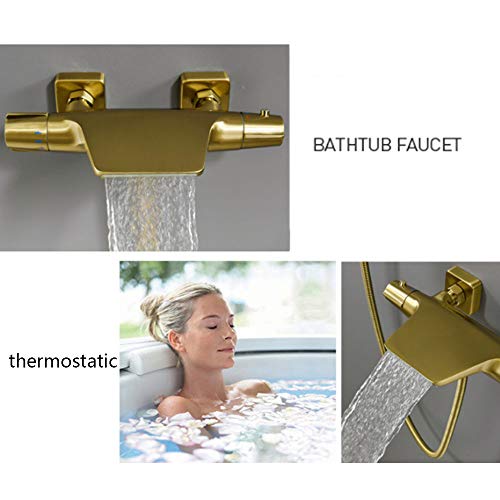 Robinet de baignoire thermostatique cascade laiton pour douche familiale - 3