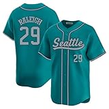 Custom Mens/Women/Youth Seattle Aqua Cal Baseball Stitched T-Shirt for Sports Fan