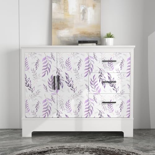 Laatse Light Purple Leaf Floral Wallpaper Peel and Stick 17.5"x393" by Laatse - Used condition - Image 5