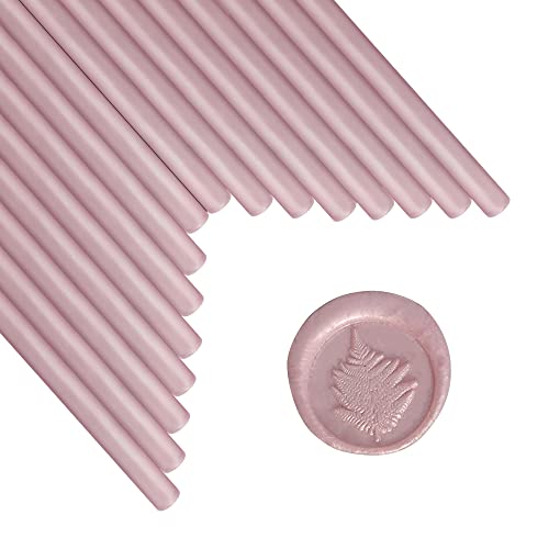 ANBOSE 16 Pieces Pearlescent Pink Wax Seal Sticks for Glue Gun, Wedding Invitations, Cards, Envelopes