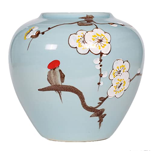 HH-CC Jarrón hecho a mano de cerámica artesanal florero decoración moderna sala de estar decoración SHANCL (tamaño : A) Cover