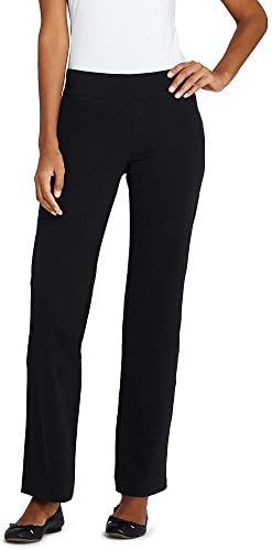 Lands' End Womens Starfish Straight Pants Black Tall Large