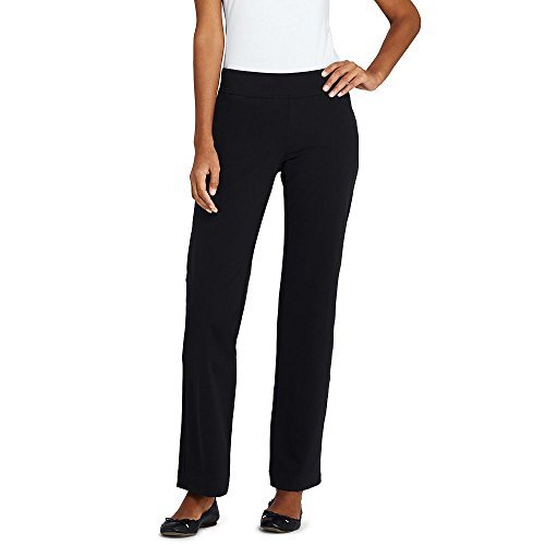 Lands' End Womens Starfish Straight Pants Black Tall Large #TOP3