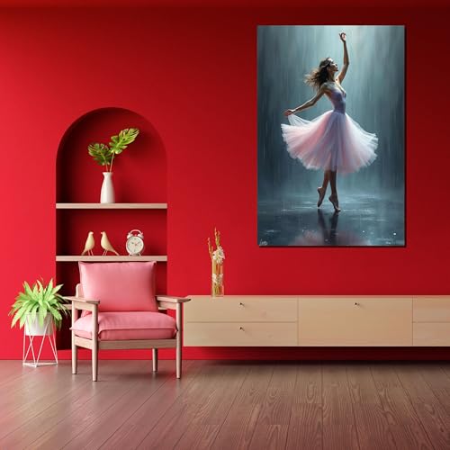 Peinture sur toile de ballerine affiche art mural décoration salon TONGYINLI 70x100 - 3
