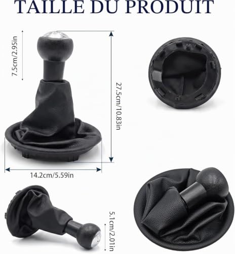 Pommeau de Levier de Vitesse avec Soufflet Compatible avec Ber-lingo 3 – vue 2