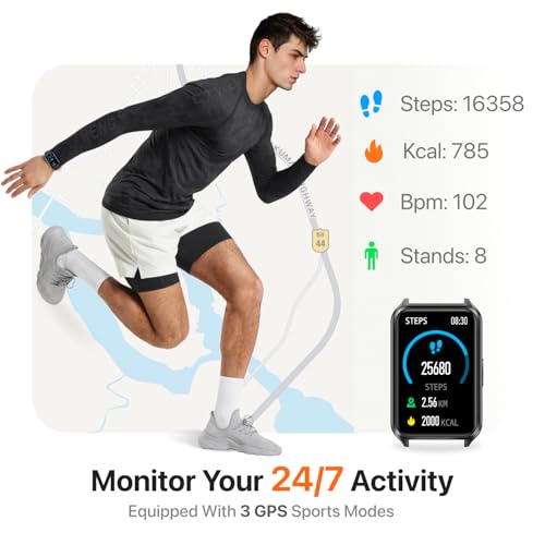 Sgjik H37 Smart Watch Fitness Tracker With Make Call 24/7 Heart Rate Blood Pressure Sleep Monitor, 100+ Sports Modes, Calorie Step Counter For Walking, Ip67 Waterproof, Smart Watches thumb #3