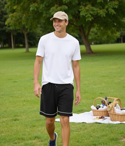 Crewhpo Short de Nuit Homme Coton Léger Doux avec Poches Taille Élastique – vue 2