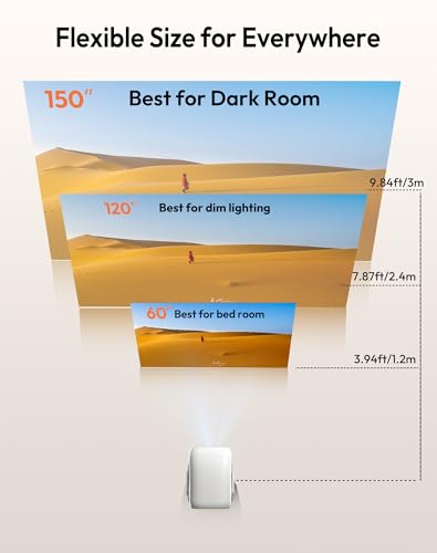 [Kompatibel mit Netflix & Elektrischer Focus] Beamer Gimbal N5 1080P Mini Beamer mit WiFi & Bluetooth, Tragbarer Projektor mit 135° drehbarer Stand, Automatische Trapezkorrektur, Staubfilter