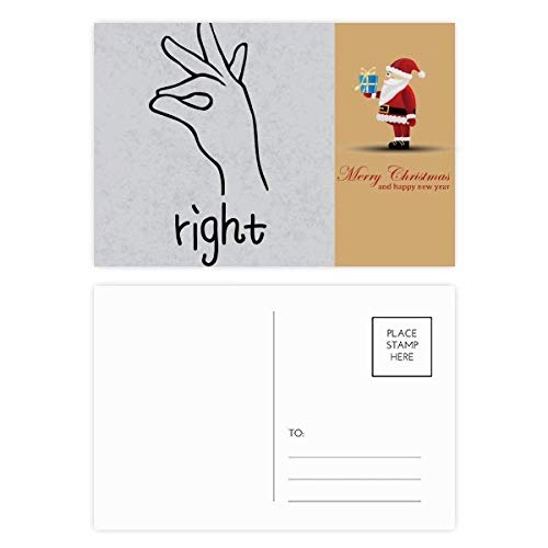 Cartes postales Père Noël personnalisés noir lot de 20, correspondance hiver et vœux