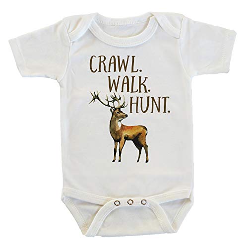 Image of Witty and Bitty Crawl Walk Hunt Deer Antlers Onesie/Bodysuit
