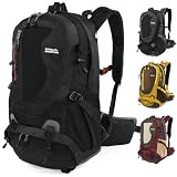Mochila de caminhada resistente à água 35L, mochila leve unissex (preta)