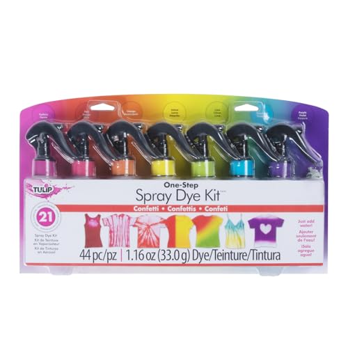 Tulip One-Step Tie-Dye Kit One-Step Spray Kit Fabric Dye, Confetti