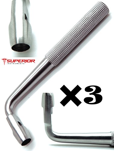 3 Pcs Tissue Punch 6mm Angled/Offset/Curved Dental Implant Superior Stainless Steel Instruments
