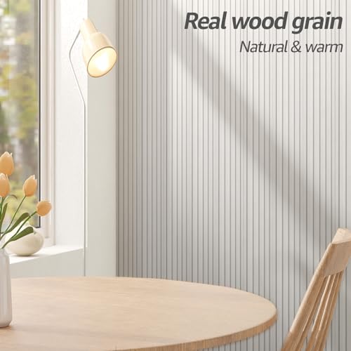Image of Art3d 108 x 6 in WPC Wood Slat Wall Panels, 3D Wall Accents, 8-Pack, White