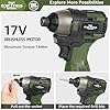 LAZYLAND 17V Brushless Screwdriver, 140Nm Cordless Impact Driver Set with 3 Adjustable Speed, 2 Batteries and Led Work Light