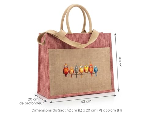 Sac cabas en jute style bohème chic de qualité supérieure XL