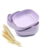 NA 6 PCS 5.7inch/14.5cm Square Lightweight Wheat Straw Plates, Deep Dinner Dishes, Camping Dinnerwar