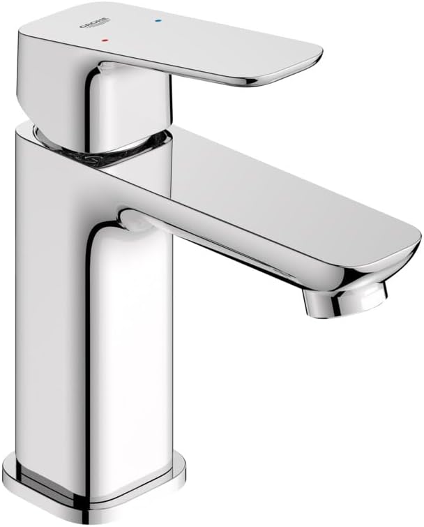 Grohe 1018990000 Cubeo Single Hole Single Handle S-Size Bathroom Faucet, Less Drain, 1.2 GPM, Starlight Chrome