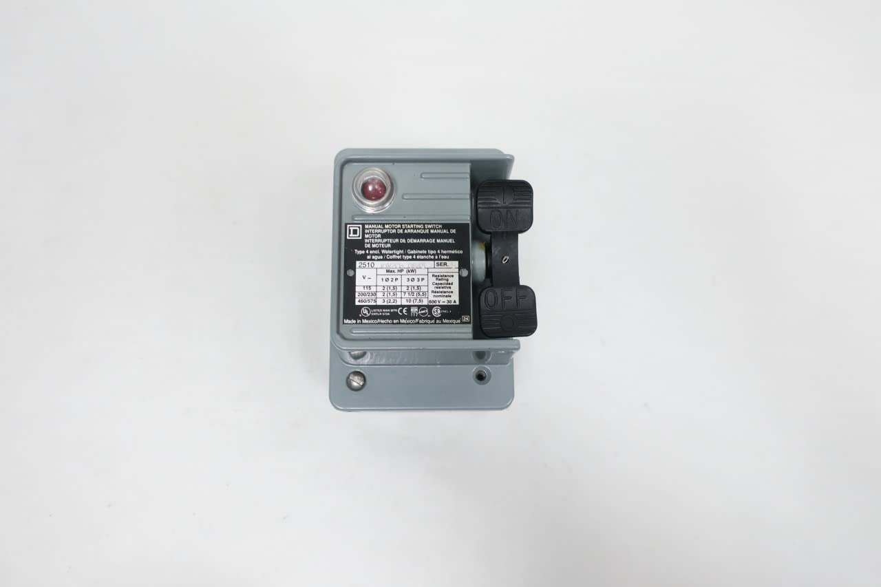 SQUARE D 2510 KW2CH 0645 Manual Motor Starting Switch 30A AMP 10HP