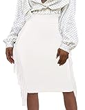 UEOIOW Falda midi lápiz bodycon con flecos de cintura alta para mujer, Small