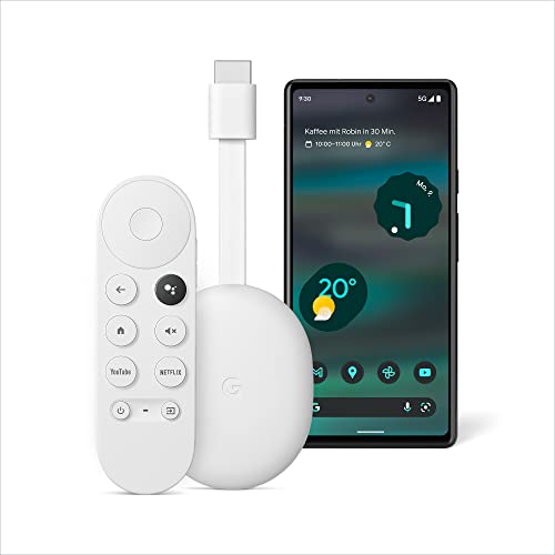 Google Pixel 6a – Freigeschaltetes Android-5G fähiges-Smartphone mit 12-Megapixel-Kamera – Sage + Chromecast TV bringt Unterhaltung per Sprachsuche auf deinen TV