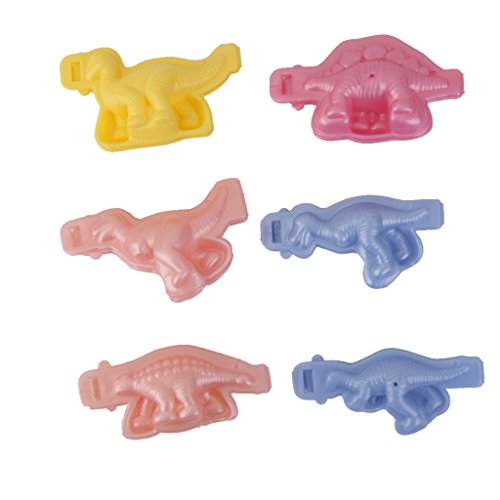 6 Colorful Plastic Dinosaur Dough Plasticine Mold Crafting Tool by Generic