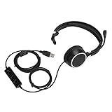 Tosuny Call Center Headset, Call Center Headphone Headphone Headphone Office Headphone Micrófono Reductor de Ruido con diseño de rotación de 300 °, USB Drive-by-Wire