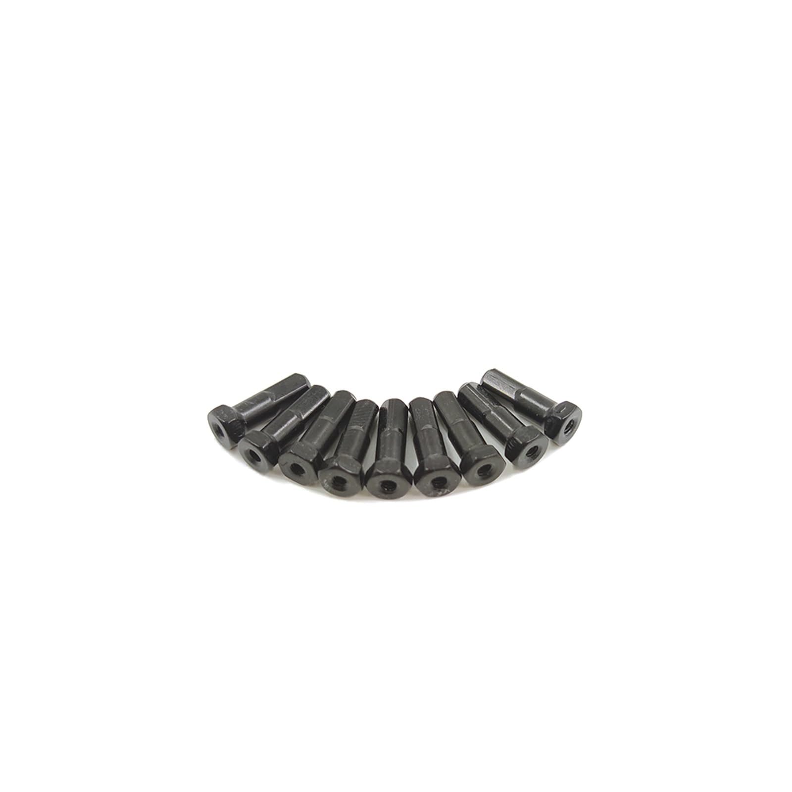Sechskant-Speichennippel, 14 G, 14 mm, schwarze Aluminiumlegierung, Gewicht 0,35 g/Stück, Rennrad-Teile, 24 Stück