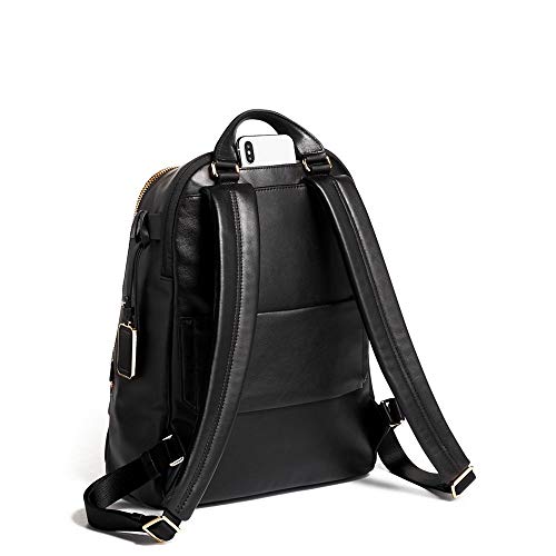 Tumi Voyageur Hannah Leather Backpack - Women's Backpack & Computer Bag - For Everyday Use & Travel - Black & Gold Hardware #TOP3