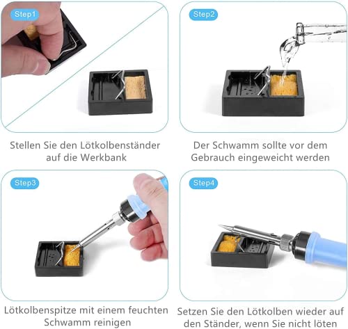 Kit de ferro de solda eletrônico – Pistola de solda LCD digital de 80 W com interruptor ON/OFF ajust
