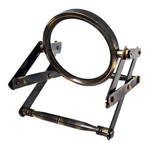 Brass Magnifying Glass Antique Office Desktop Décor Nautical Vintage Style Desk Top Channer Magnifier Newspaper, Map, Book Reader Instrument Unique Design Magnifier #TOP7