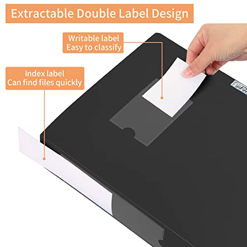 HUA JIE A4 Caixas de arquivo de armazenamento de plástico com tampa, organizador de pasta de arquivo