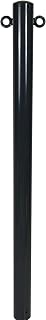 UvV SteelOn Absperrpfosten Ø 76 mm ortsfest zum Einbetonieren, Stahlkappe, Reflexstreifen, Verzinkt, pulverbeschichtet (Anthrazit RAL7016 + Ösen)