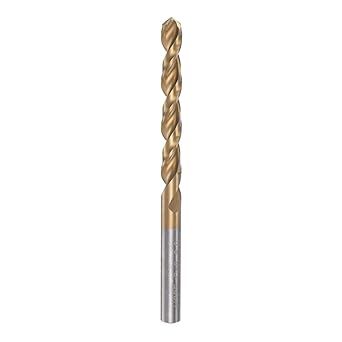 HARFINGTON Twist Drill Bit 6mm Titanium Coated (HSS-E) M42 High Speed Steel 8% Cobalt Straight Shank for Stainless Steel Aluminum Alloy Metal