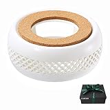 CCATSIX Teapot Warmer, Ceramic Base Heating by Candle,Suitable for Teapot and Mugs, Aromatherapy Equ