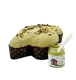 Tesori Di Sicilia Colomba Artigianale al Pistacchio con Vasetto Crema 200g Incartata a Mano, Colomba a lievitazione Naturale con Lievito Madre 1Kg, Idea Regalo Pasquale