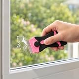 1 Pc Pink Double Head Scraper for Car Film, Stickers, Labels, Silicone, and Glass Stove Tops