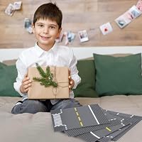 Lekebaby 16 Platten-Set Stadt Gerade Strassen Grundplatte, 25.5 * 25.5cm Städte Straßenplatten 100% Kompatibel mit Meisten Marken, 4 Kurve/ 4 T-Kreuzung/ 4 Gerade/4 T-Kreuzung – Ansicht 6