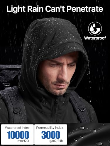 Image of FREE SOLDIER Men's Outdoor Waterproof Soft Shell Hooded Military Tactical Jacket