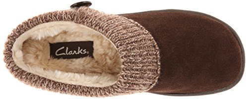 Clarks Women's Knit Scuff Slipper, Brown, 10 M Us #TOP4
