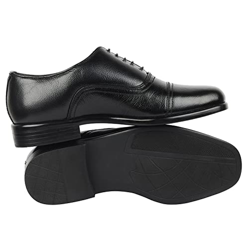 Image of Awadh Police Uniform Lace Up Shoes Derby for Men(Black)