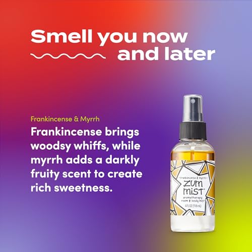 Zum Indigo Wild Mist Room & Body Spray - Aromatherapy Essential Oil Spray, Natural Body Mist & Room Spray - Frankincense & Myrrh Scent - 4 fl oz