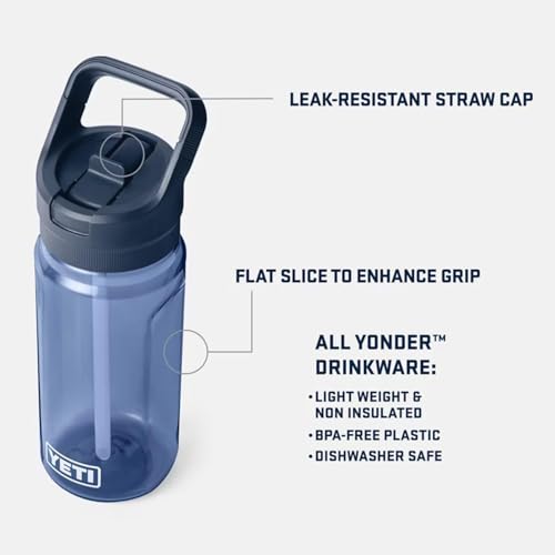 Image of YETI Yonder 600 ml /20 oz Water Bottle with Yonder Straw Cap, Royal Blue