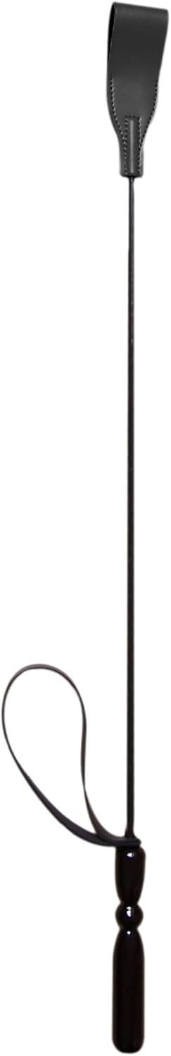 Lovehoney Bondage Boutique Slim Leather Riding Crop | 17 Inch BDSM Whip with Flexible Stem & Wooden Handle | Fetish Spanking Toy for Pony Play, Impact Play, Roleplay | Kinky Bondage Gear for Couples